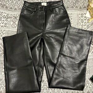 Wilfred Black Leather Pants